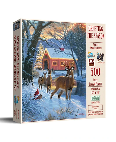 SunsOut Greeting the Season 500 piece Jigsaw Puzzle for Adults Christmas