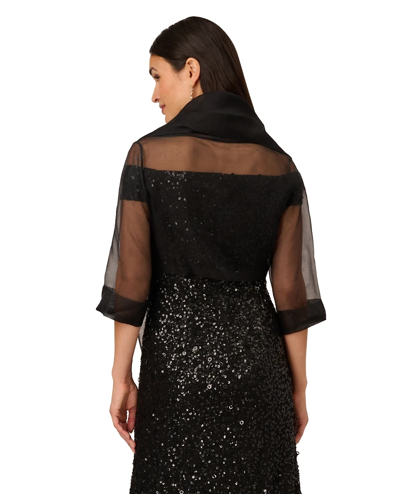 Adrianna Papell Organza Wrap Jacket