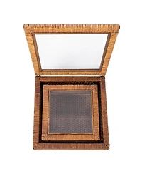 Storied Home Set of 2 Sizes Modern Decorative Rectangle Display Boxes with Glass Top