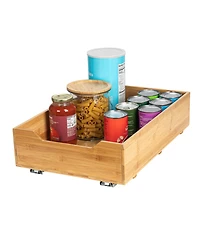 Household Essentials Glidez Bamboo Pull-Out Storage Organizer, 1-Tier Design, Natural