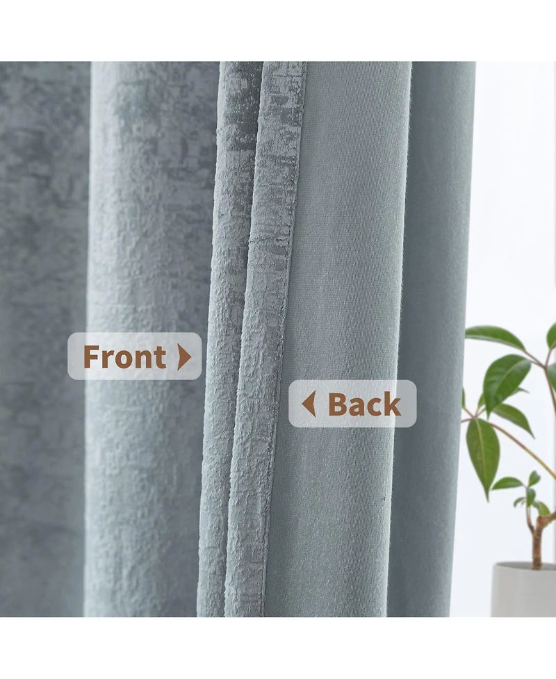 Awesome Home Fleece Textured Light Filtering Grommet Curtains Pair