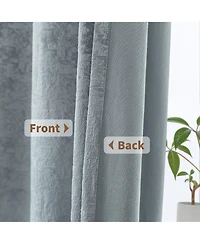 Awesome Home Fleece Textured Light Filtering Grommet Curtains Pair