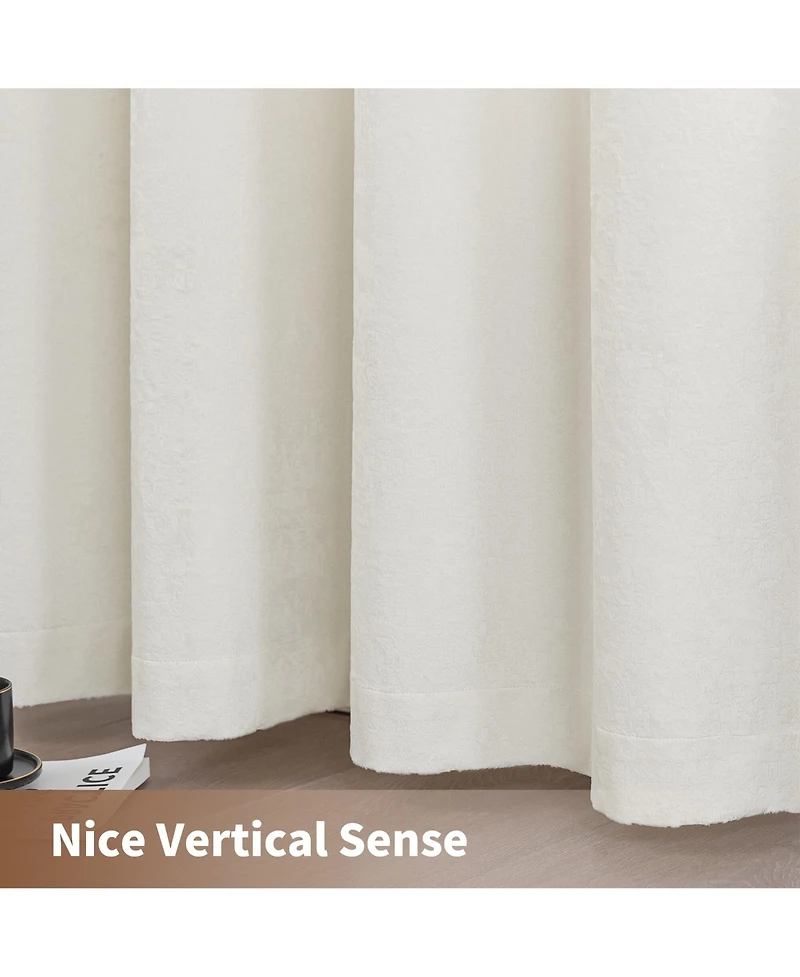 Awesome Home Fleece Textured Light Filtering Grommet Curtains Pair