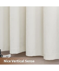 Awesome Home Fleece Textured Light Filtering Grommet Curtains Pair