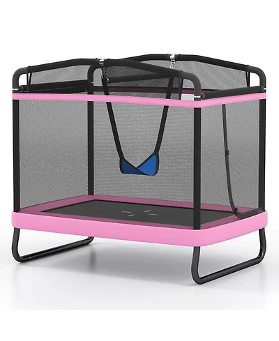 Hongge Kids Trampoline With Detachable Swing And Horizontal Bar For Indoor And Outdoor Play