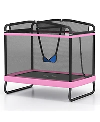 Hongge Kids Trampoline With Detachable Swing And Horizontal Bar For Indoor And Outdoor Play