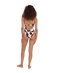 Steve Madden Women's Bandeau Neck One-Piece Swimsuit