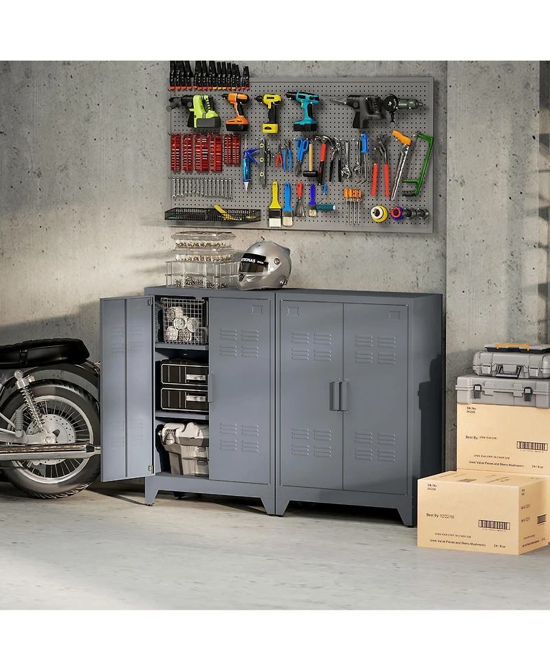 Homcom Industrial Steel Storage Cabinet Storage Organizer