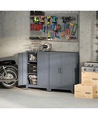 Homcom Industrial Steel Storage Cabinet Storage Organizer