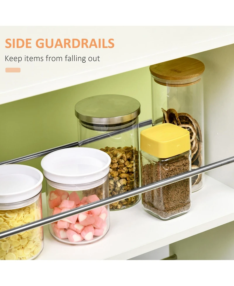 Homcom Utility Kitchen Cart Rolling Island with Drawer and Open Shelves,