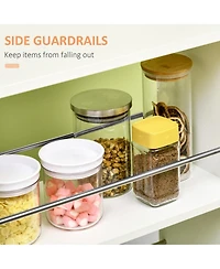 Homcom Utility Kitchen Cart Rolling Island with Drawer and Open Shelves,