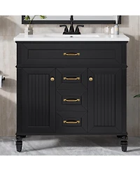Casainc Freestanding Bathroom Vanity with Sink 2 Drawers and Soft Close Doors