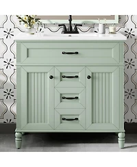 Casainc Freestanding Bathroom Vanity with Sink 2 Drawers and Soft Close Doors
