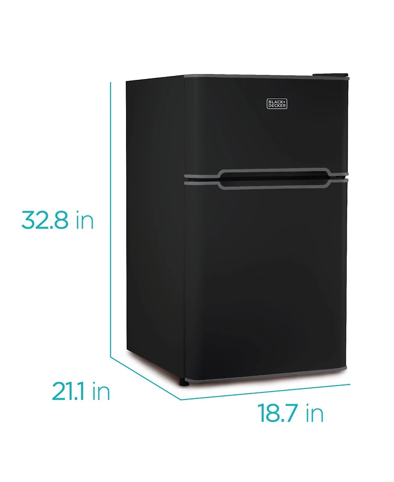 3.1 cu.ft.. 2 Door Ref/Freezer - Black