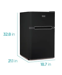 3.1 cu.ft.. 2 Door Ref/Freezer - Black