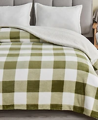 Linery & Co. Velvet Plush Reversible Sherpa Throw Blanket