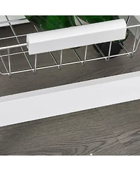 Homcom 32.25" Wood Rolling Kitchen Storage Cart on 360° Swivel Wheels, White