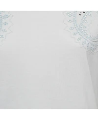 Pre-Owned Roberto Cavalli Women's White Crystal Embellished Jersey T-Shirt