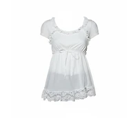 Pre-Owned Dolce & Gabbana Women's Pre-Owned Dolce and Gabbana Knit Lace Trim Tie Detail Top