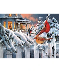 SunsOut Cardinals at home for Christmas 300 piece Jigsaw Puzzle for Adults Christmas