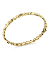 Devata Daisy Flower Eternity Bangle Bracelet in Gold Plated Sterling Silver, Size Medium