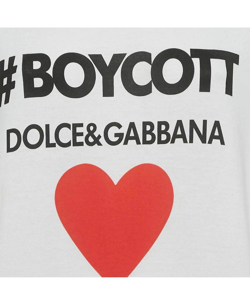 Pre-Owned Dolce & Gabbana Logo Boycott Cotton T-Shirt