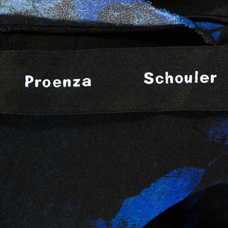 Pre-Owned Proenza Schouler Women's Graffiti Print Silk Layered Top