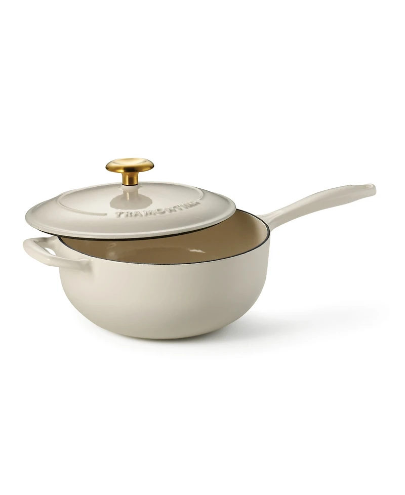 Tramontina Bestow Enameled Cast Iron 3-Quart Saucier Pan with Lid