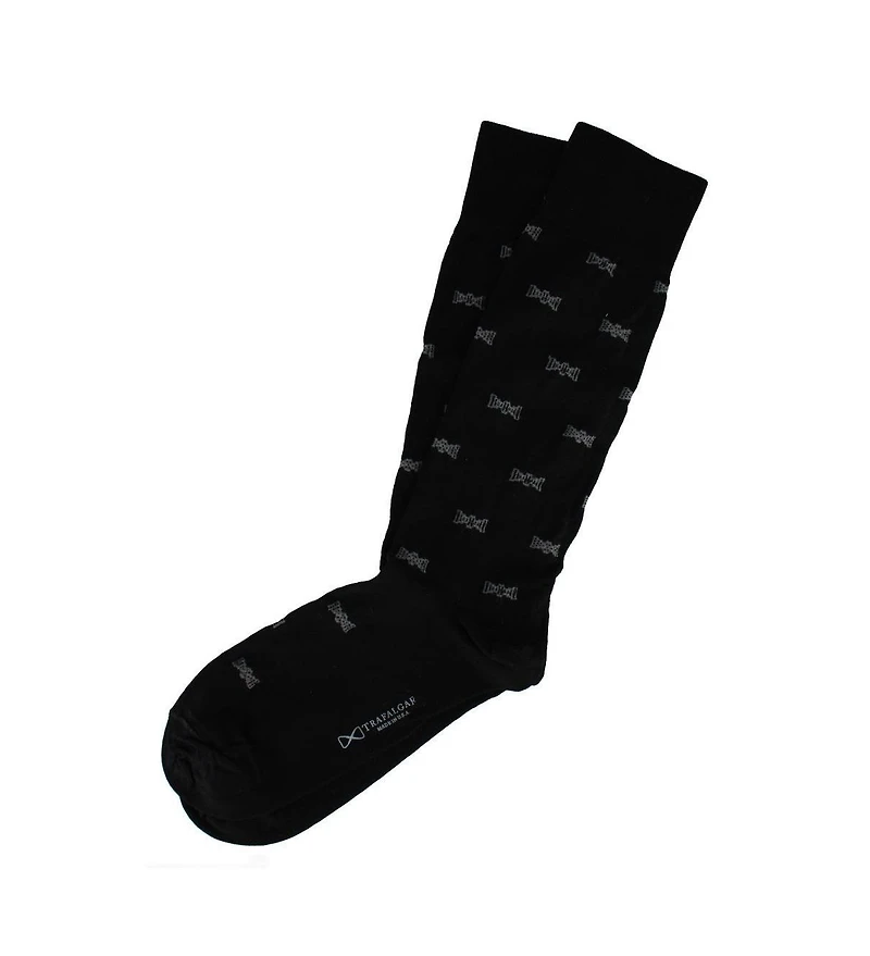 Trafalgar Men's Dapper Bow Tie Novelty Mid Calf Mercerized Cotton Socks (1 Pair)