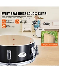Sugift Kids Drum Set 3-Piece 14" Beginner Kit with Throne Pedal Sticks Black