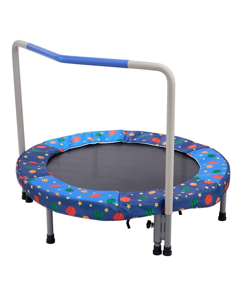 Sugift 36" Kids Trampoline Foldable Indoor Outdoor Mini Trampoline with Handle Blue