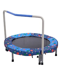 Sugift 36" Kids Trampoline Foldable Indoor Outdoor Mini Trampoline with Handle Blue