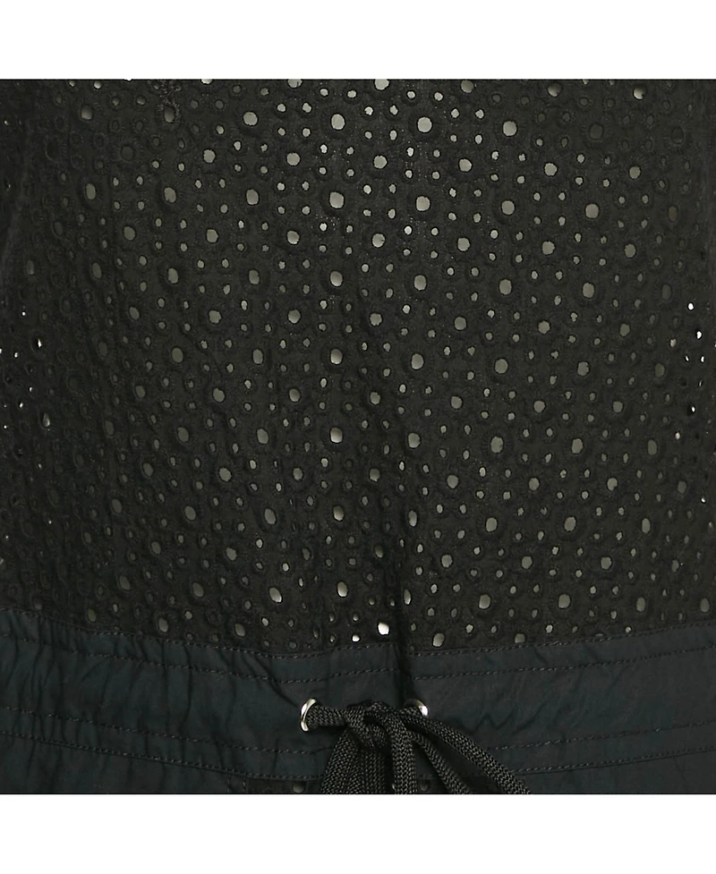 Pre-Owned Love Moschino Women's Black Broderie Anglaise Cotton Mini Dress