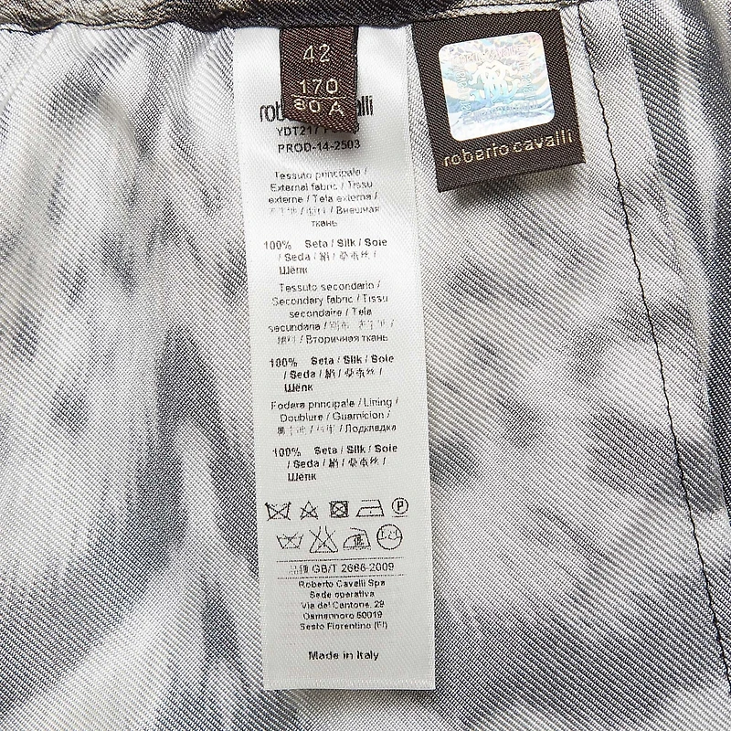 Pre-Owned Roberto Cavalli Women's Leopard Print Silk Drawstring Trousers