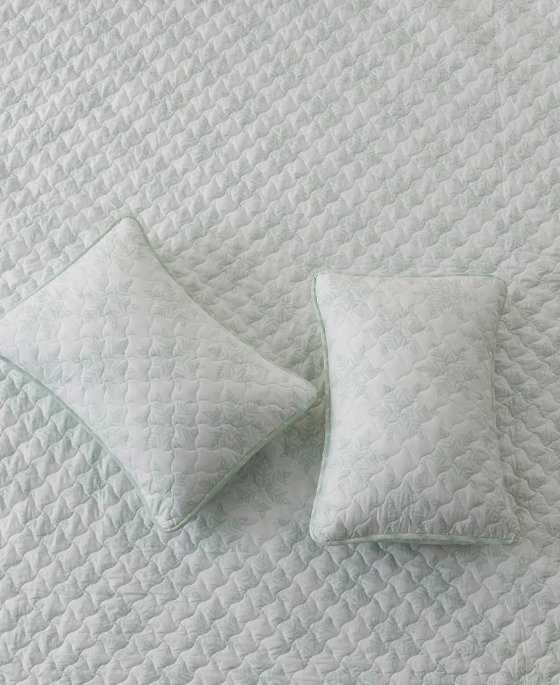 Linery & Co. Snowflake Printed Microfiber Quilt Set with Shams