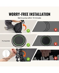 Sugift Foldable Mini Trampoline 40" Fitness Rebounder with Adjustable Handle