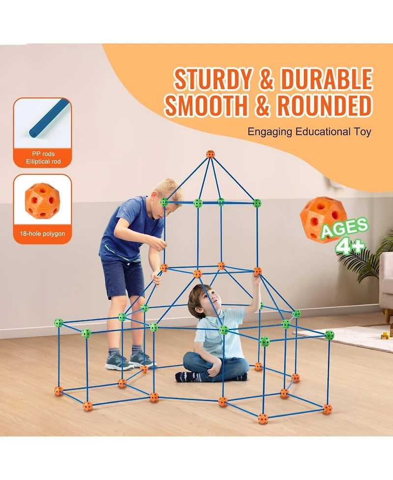 Hongge Fort Building Kit 120 Pcs Stem Construction Toy for Kids