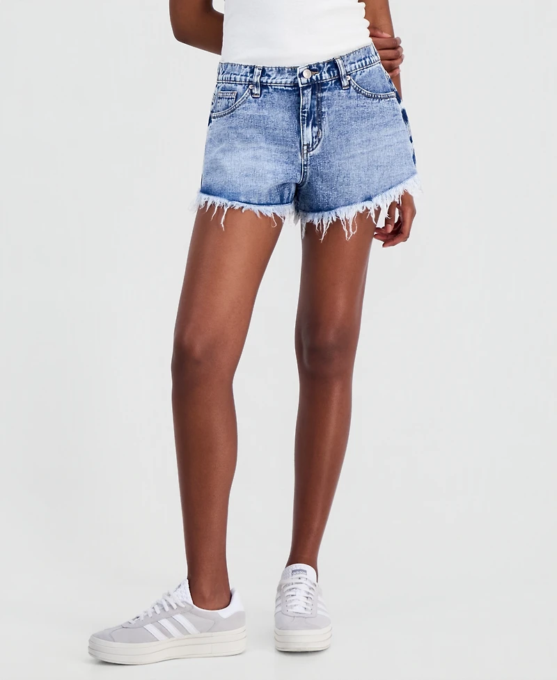 Madden Girl Juniors' Elastic-Back A-Line Festival Shorts