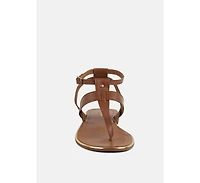 Irene Black Flat Thong Sandals