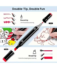 Htutwoo 12 Blue-Tone Alcohol Markers, Dual Tip for Sketching, Book Art & Card Making