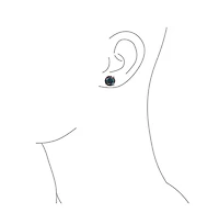 Bling Jewelry Classic Set of 2 Round & Square Mystic Rainbow Cubic Zirconia Cz Stud Earrings Silver Screwback Posts 10MM