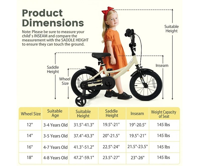 Hongge Inch Kids Sport Bike with Training Wheels