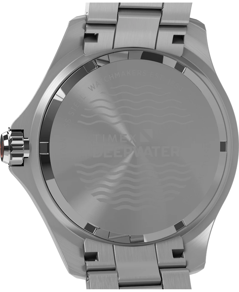 Timex Men's Quartz Analog Silver-Tone Stainless Steel Watch, 44mm