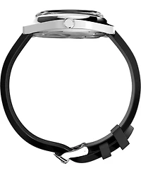 Timex Men's Quartz Analog Black Leather Watch, 37mm