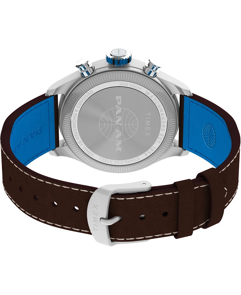 Timex Men's Chronograph Brown Leather Watch, 41mm