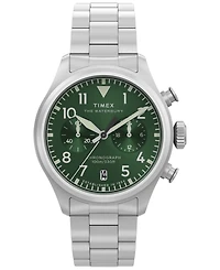 Timex Men's Chronograph Silver-Tone Stainless Steel Watch, 41mm