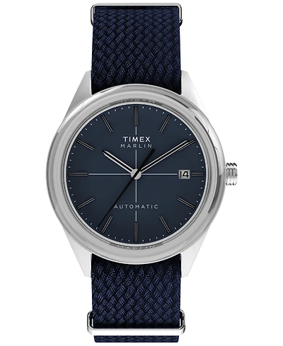 Timex Men's Mechanical Automatic Blue Fabric Watch, 38mm