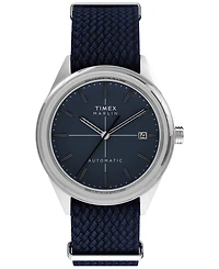 Timex Men's Mechanical Automatic Blue Fabric Watch, 38mm