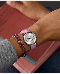 Timex Women's Quartz Analog Purple Leather Watch, 31mm