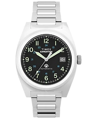 Timex Men's Mechanical Automatic Silver-Tone Stainless Steel Watch, 39mm